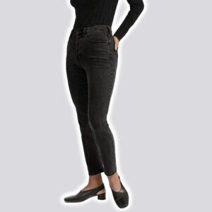 EVERLANE High Rise Slim Straight Cigarette Jeans Sz 24 Black